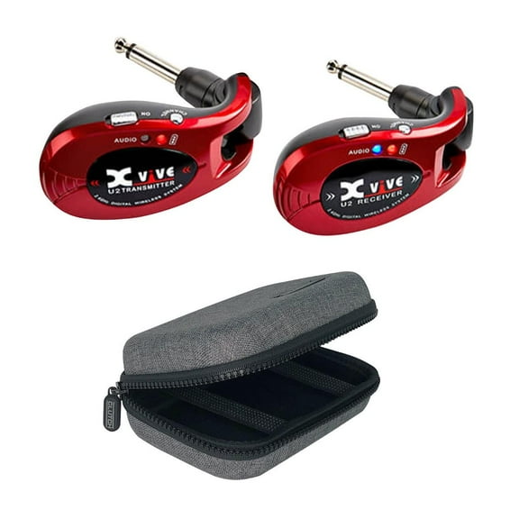 Xvive U2 Complete Guitar Wireless System - Red with Protective Case Package