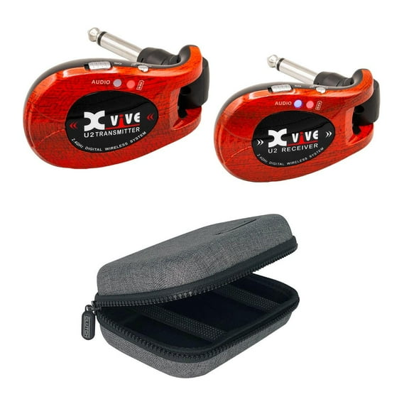Xvive U2 Complete Guitar Wireless System - Redwood with Protective Case Package