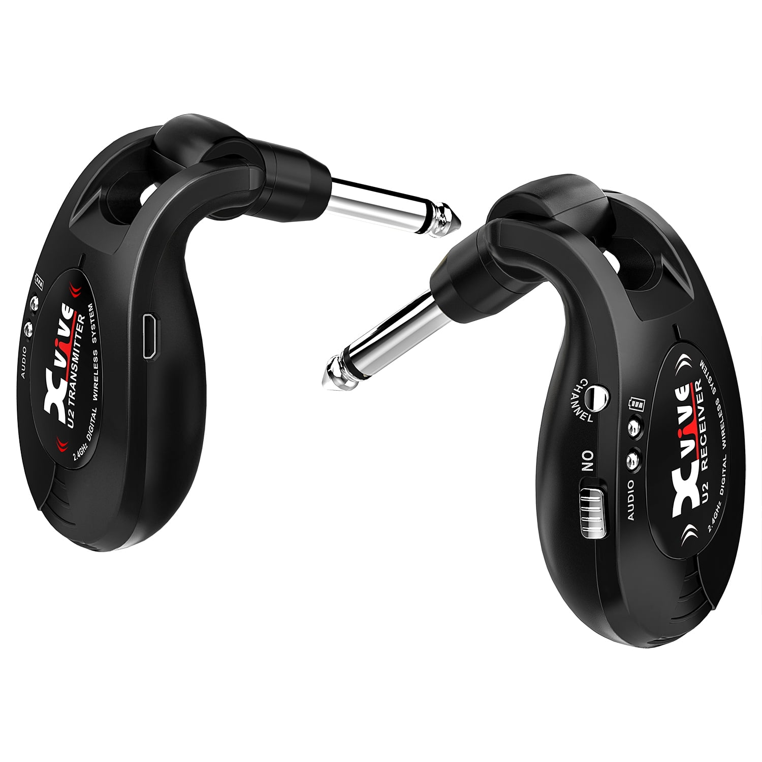 Xvive U2 Guitar Wireless System Wireless Guitar Transmitter and Receiver for Guitar, Bass, Amp, Violin(Black)