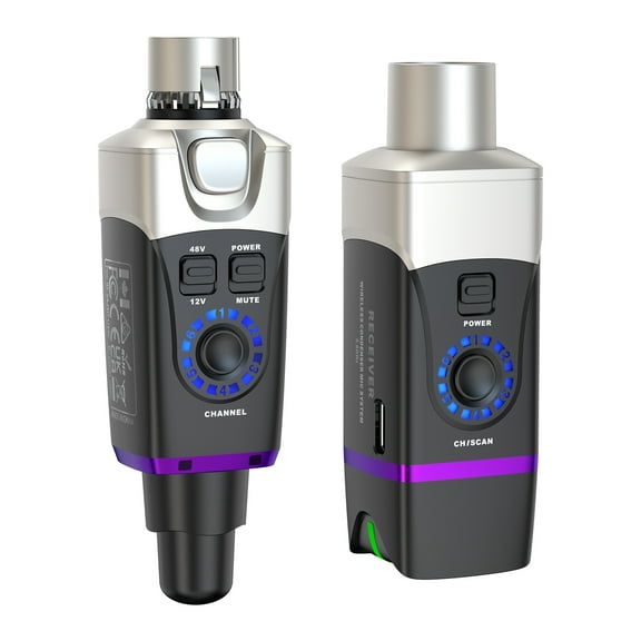 Xvive U35C XLR Plug-on Wireless System for Condenser Microphone with 48V/12V Phantom Power (5.8GHz)