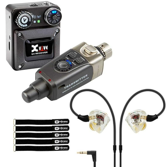Xvive U4 Complete In-Ear Monitor Wireless System with T9 In-Ear Monitors Package