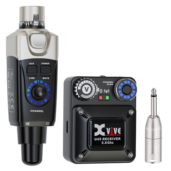 Xvive U45 Wireless in-Ear Monitor System with 5.8GHz Transmitter and Receiver (Black)