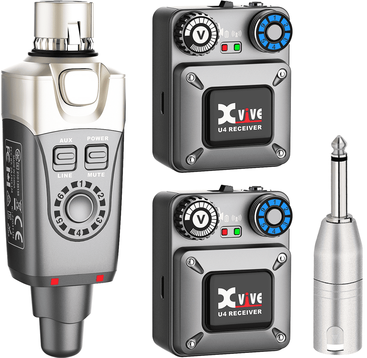 Xvive U4R2 in Ear Monitor Wireless System Set with 2 Receiver and 1 Transmitter