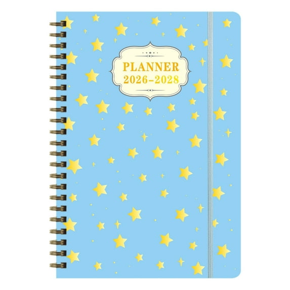 Xwjun 2026 Planner, 2026-2028 3 Year Refillable Planner: Weekly Monthly & Annual Layouts For Productivity, Calendar Planner, Planner Notebook, 8.3x5.9 Inch Light Blue