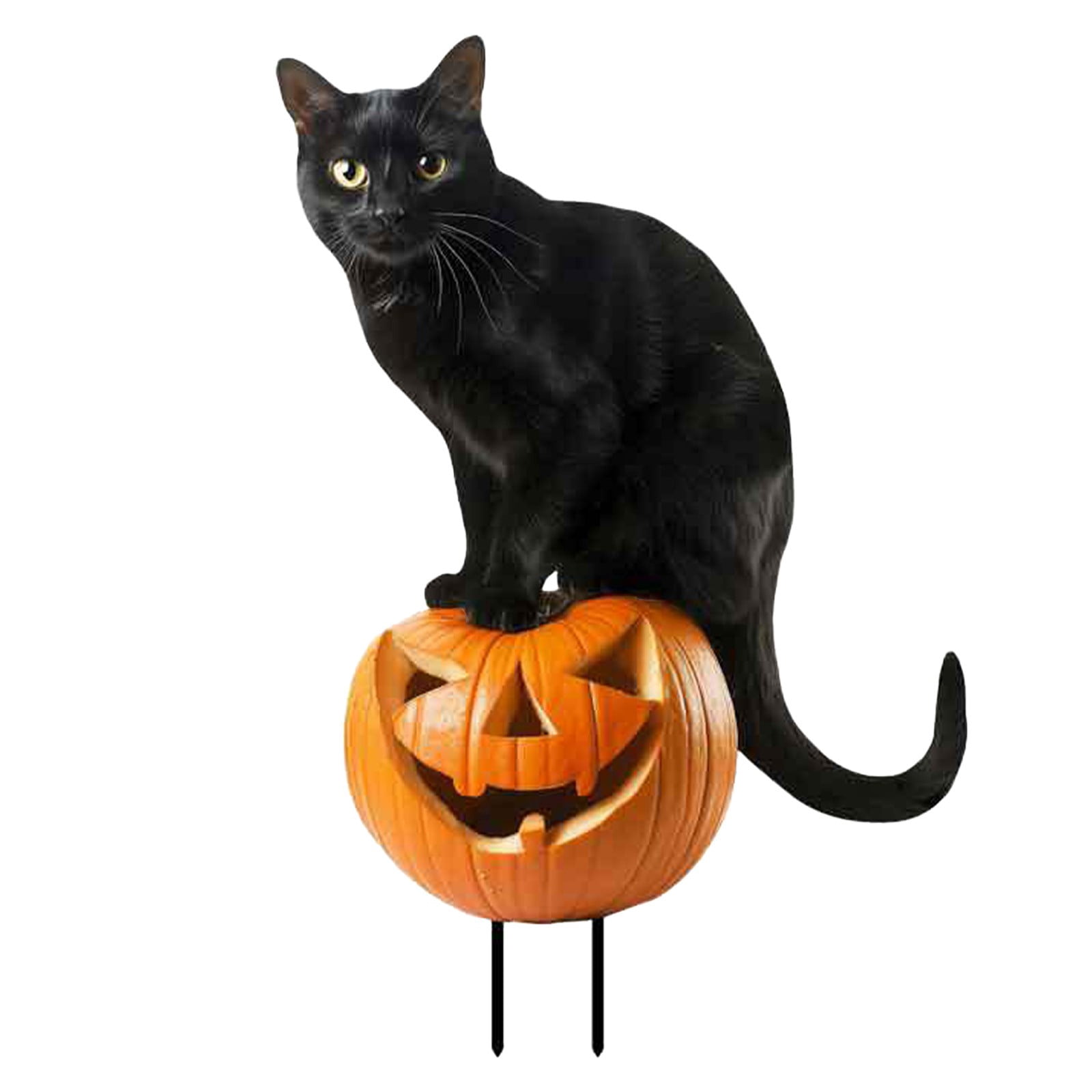 Xwjun Black Cat Halloween Decor Metal Halloween Cat Yard Stake