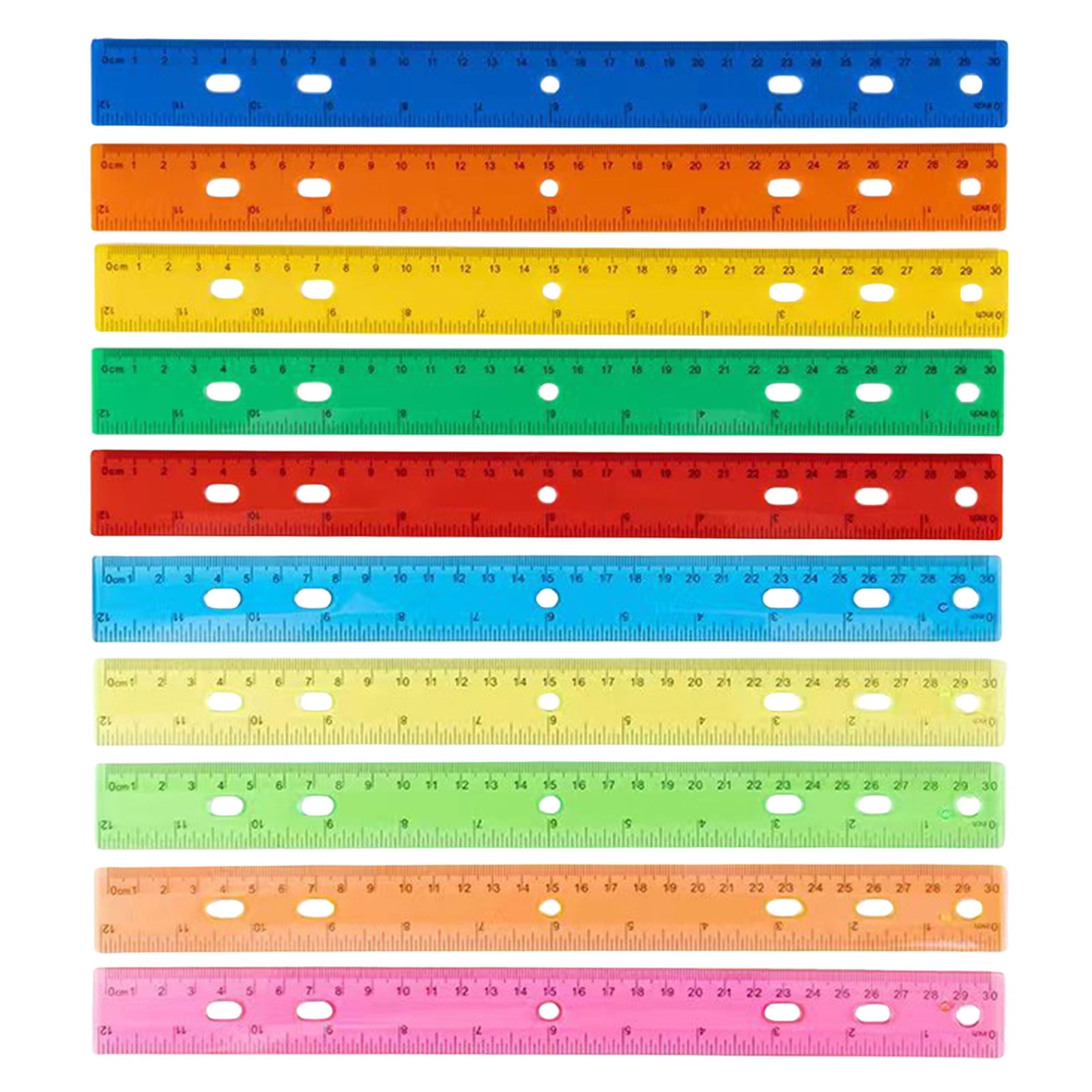 Multi Colored Ruler Xwjun 1Pc Colored Transparent Rulers Flexible Ruler Plastic Rulers ...