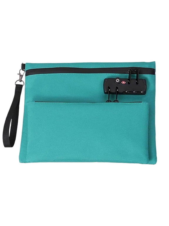 Money Bag With Lock Portable Safe Bag Money Pouch With Password Bag With Lock And Zipper Double Layer Handbag For Valuable Storage Travel Lock Bag Double Layer Accessories Pouch Green2 One Size