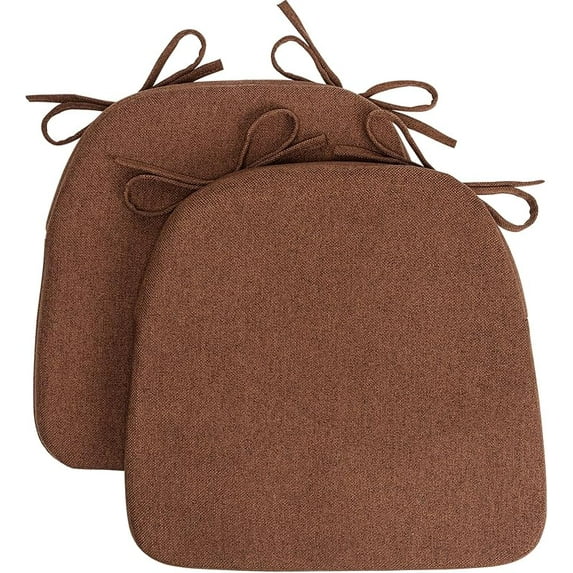 Xwl 4 Pack 17'' x 16'' Chair Cushions, 2" Thick Dining Chair Pads with Ties and Removable Washable Cover, Seat Cushion for Kitchen Chairs, Indoor Dining Room, Patio Chairs, Beige