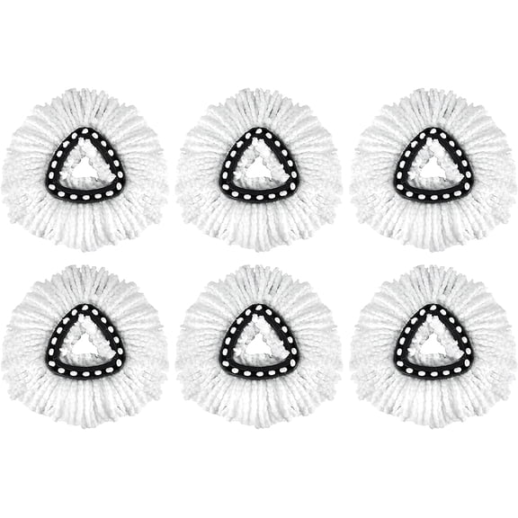 Xwl 4 Pack EasyWring Spin Mop Refill Replacement Heads - Microfiber, Compatible with Triangle Spin Mop, Multi-Surface Cleaning