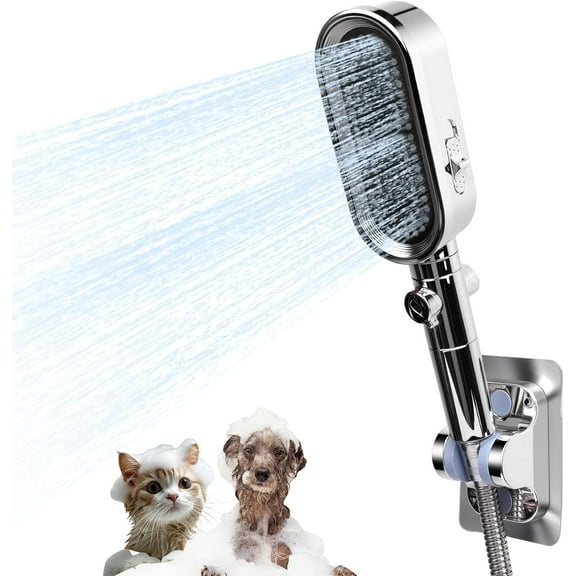 Xwl Dog Wash Sprayer Kit, Dog Shower Attachment for Pet Bath, Handheld Pet Washing Shower Sprayer with 9.84ft Hose for Bathing, Grooming, Massage, 3 Modes Pressurization