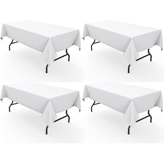 Xwlshop 60"x102" Polyester Table Cloth, Durable Washable Rectangle Tablecloth for Wedding, Banquet & Outdoor Party