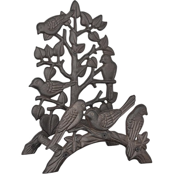 Xwlshop Cast Iron Garden Hose Holder, Heavy Duty Wall Mount with Decorative Design