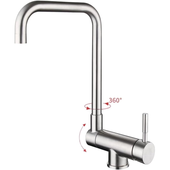 Xwlshop Foldable RV Kitchen Faucet, 304 Stainless Steel Hidden Sink Faucet with 180° Up/Down & 360° Horizontal Rotation for Window Installation