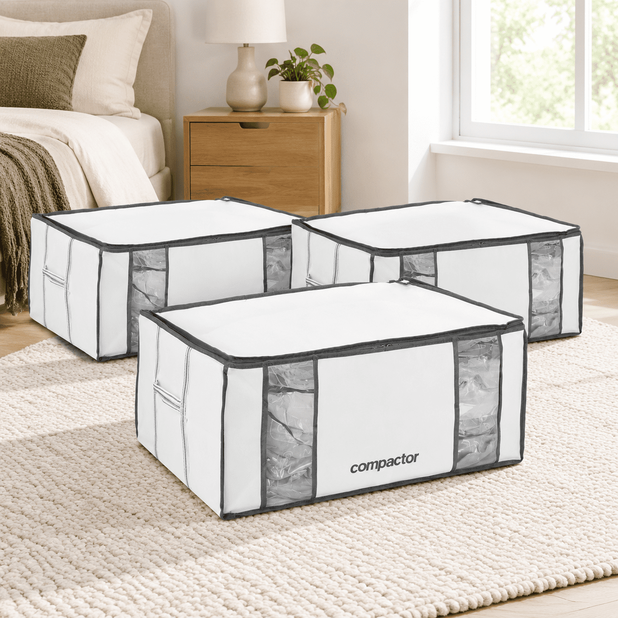 Somi Rigid Xxl 3 Vacuum Storbag & 3 Semi-rigid Box Closet Organizer 210l - Walmart.com