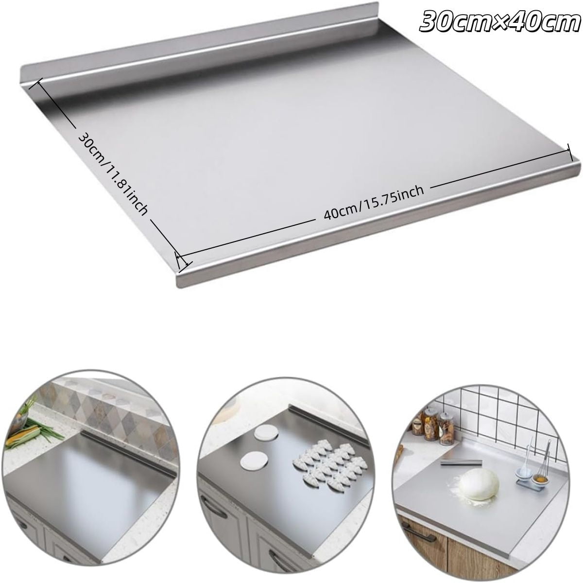 Xxl Cooked Meat Baking Tray, Double-Sided Cutting Board, Stainless Steel Rolling Plate, Breakfast Tray, Suitable For Fruits, Vegetables, Meats, Father's Day Gift Chopping Kitchen Knives