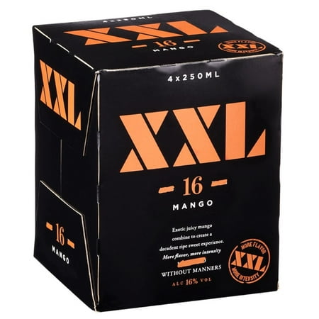 XXL Mango Moscato Cans, 250 ml, 4 Pack, 16% ABV