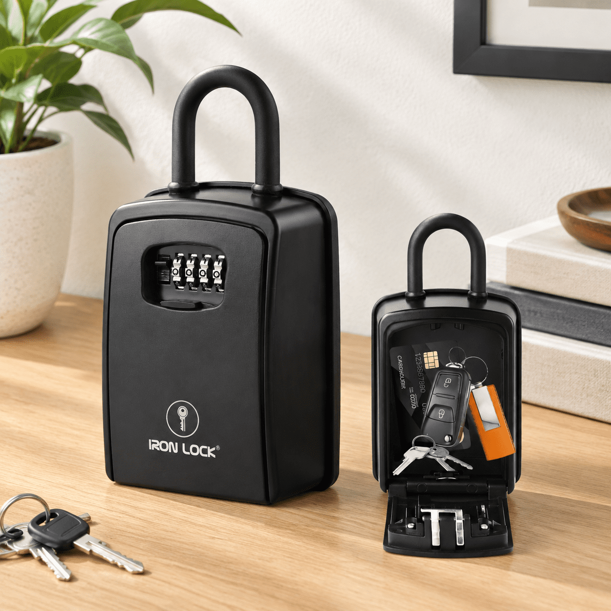 Xxl Portable Key Box U-shackle 4-digit Code (xxl Black) - Walmart.com