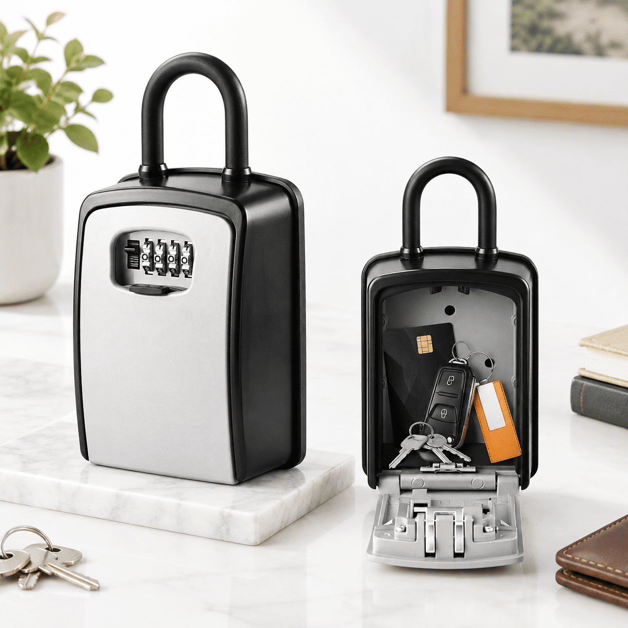 Xxl Portable Key Box U-shackle 4-digit Code (xxl Grey) - Walmart.com