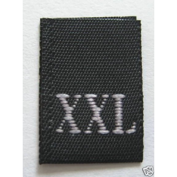 Xxs Extra Extra Small Black Clothing Size Tag Tab - 100 Pieces