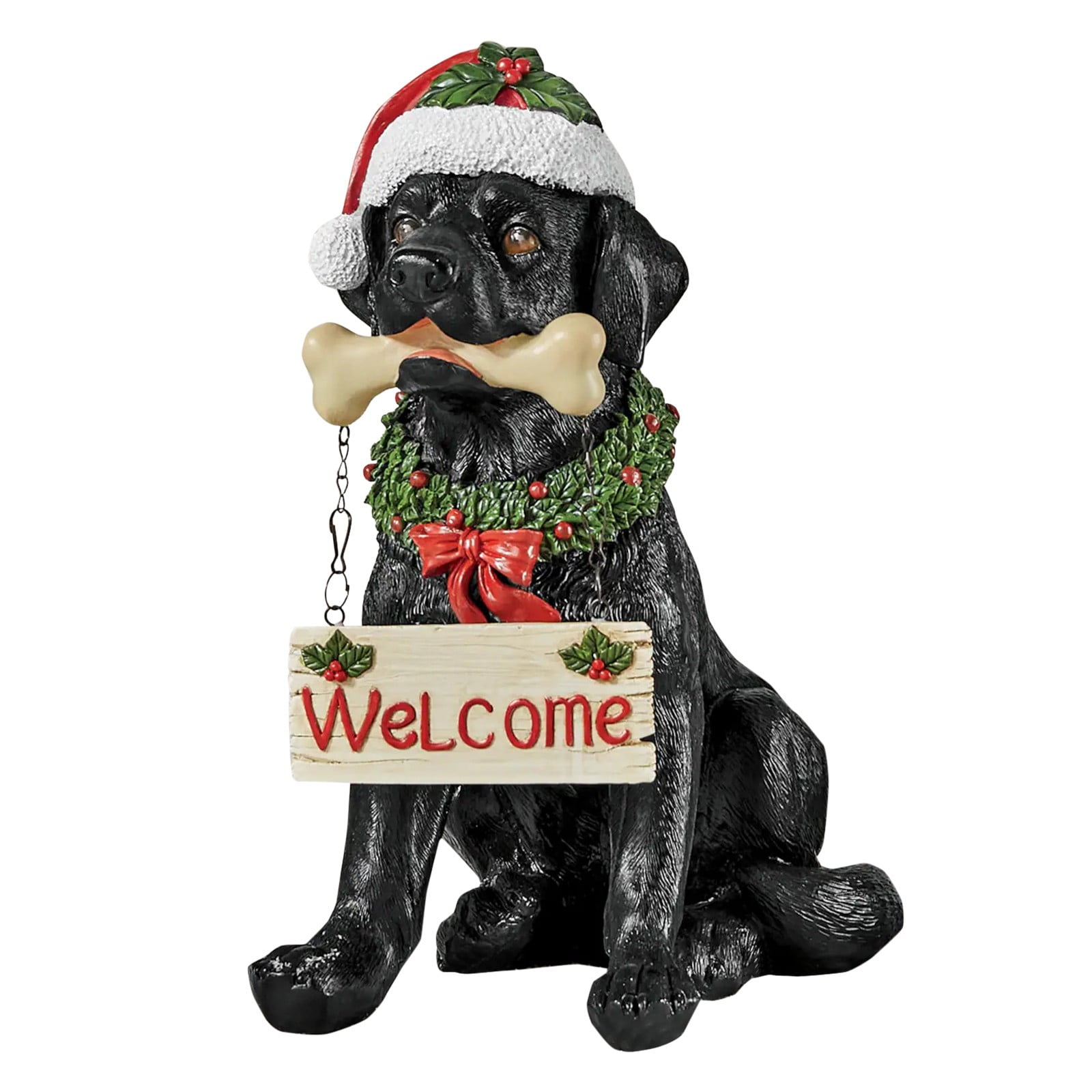 Xxuehua Christmas Holiday Sign Dog Black Statue Resin Crafts