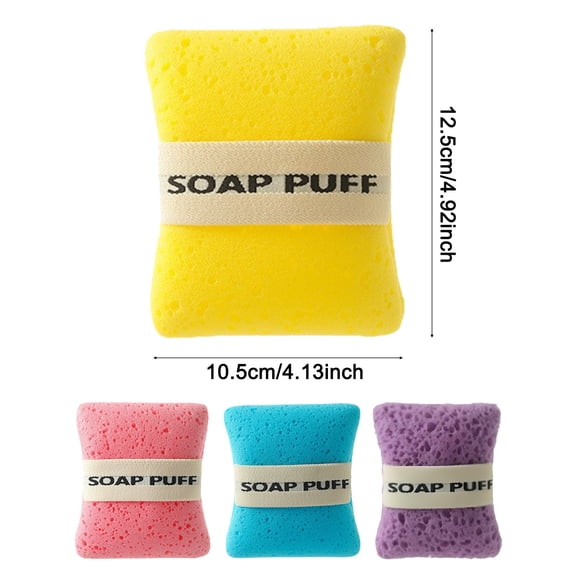 Xyadri Multi-Purpose Sponge Soap Bag with Built-In Straps Scrub Towel for Bathroom Storage