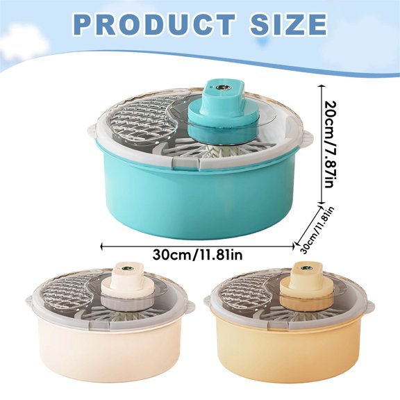 Xyadri Multifunctional Vegetable Dryer & Salad Washer, Lettuce Spinner with Non-Slip Base, Veggie Cleaner for Kitchen Prep, Dehydrator Rack Alternative, Herb Drying & Meat Processing Equipment