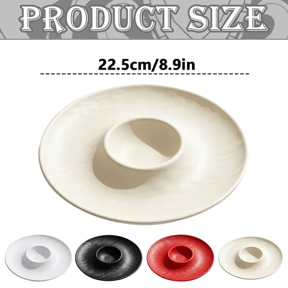 Xyadri Round Divided Serving Plates PP Material Compartment Tableware for Dumplings Seafood Snacks Home Catering