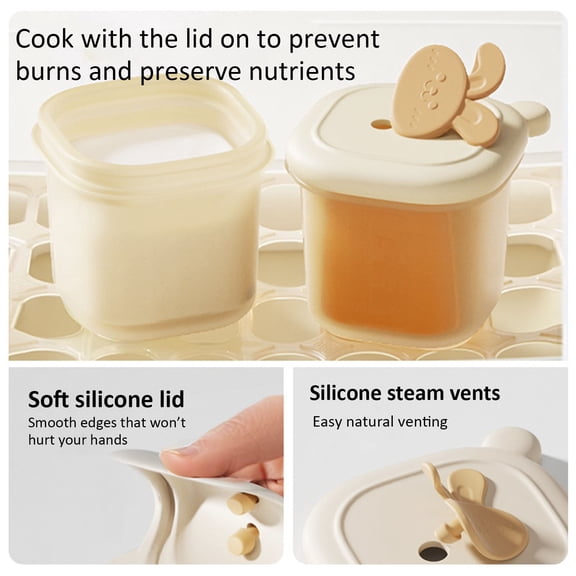 Xyadri Silicone Freezer Storage Tray with Measurement Marks 4/8 50ml Containers Reusable for Homemade Purees and Baby Food