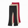 thumbnail image 1 of Xyant 3 Pack Girls Cotton Flare Leggings Mid Rise Bell Bottoms Girls Stretchy Bootcut Yoga Pants Full Length Jazz Pants Little Girl Leggings (Red,4-5 Years), 1 of 3