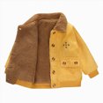 thumbnail image 1 of Xyant Baby Boy Corduroy Jacket Toddler Fleece Winter Coat Kid Sherpa Lined Button Down Warm Outwear (Yellow,12-18 Months), 1 of 8