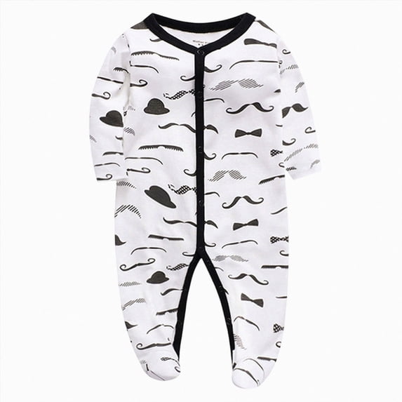 Xyant Baby Boy Girl Clothes Footed Romper Snap Cute Print Cotton Pajamas Preemie Newborn Outfits 0-12 Months