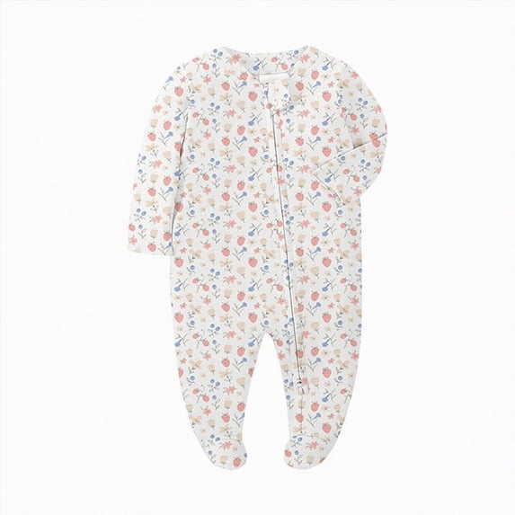 Xyant Baby Boy Girl Pajamas Cotton Long Sleeve Footed Romper 2 Way Zipper One Piece Outfit Fall Winter Clothes (Pink,3-6 Months)