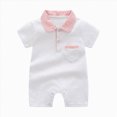 thumbnail image 1 of Xyant Baby Boy Polo Romper Short Sleeve Solid Bodysuit Jumpsuit Collared Onsies Infant One-Piece Outfit (White,3-6 Months), 1 of 3