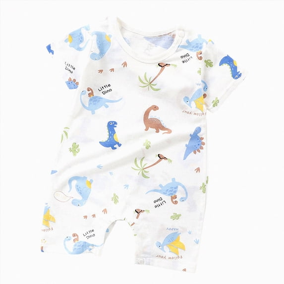Xyant Baby Boy's Clothing 0 3 6 9 12 18 24 Months Baby Boy Summer Romper Short Sleeve Bodysuit Infant Outfits (Light Blue,12-18 Months)