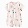 thumbnail image 1 of Xyant Baby Boy's Clothing 0 3 6 9 12 18 24 Months Baby Girl Summer Romper Cotton Short Sleeve One-Piece Jumpsuit Baby Snap-up Bodysuits Outfits (Yellow,0-6 Months), 1 of 4