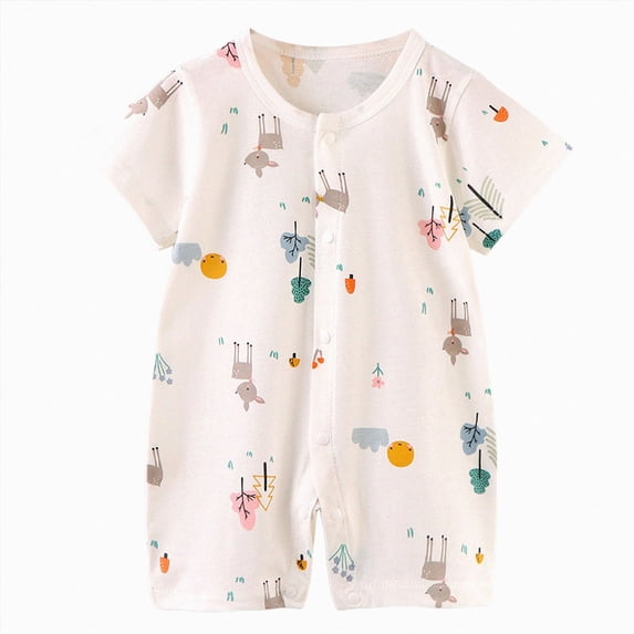 Xyant Baby Boy's Clothing 0 3 6 9 12 18 24 Months Baby Girl Summer Romper Cotton Short Sleeve One-Piece Jumpsuit Baby Snap-up Bodysuits Outfits (Yellow,0-6 Months)