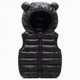 thumbnail image 1 of Xyant Baby Boys Girls Hooded Puffer Vest Toddler Winter Lightweight Sleeveless Bear Ears Zipper Up Jacket (Black,2-3 Years), 1 of 4