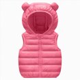 thumbnail image 1 of Xyant Baby Boys Girls Hooded Puffer Vest Toddler Winter Lightweight Sleeveless Bear Ears Zipper Up Jacket (Hot Pink,3-4 Years), 1 of 4