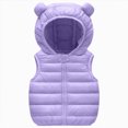 thumbnail image 1 of Xyant Baby Boys Girls Hooded Puffer Vest Toddler Winter Lightweight Sleeveless Bear Ears Zipper Up Jacket (Purple,3-4 Years), 1 of 4