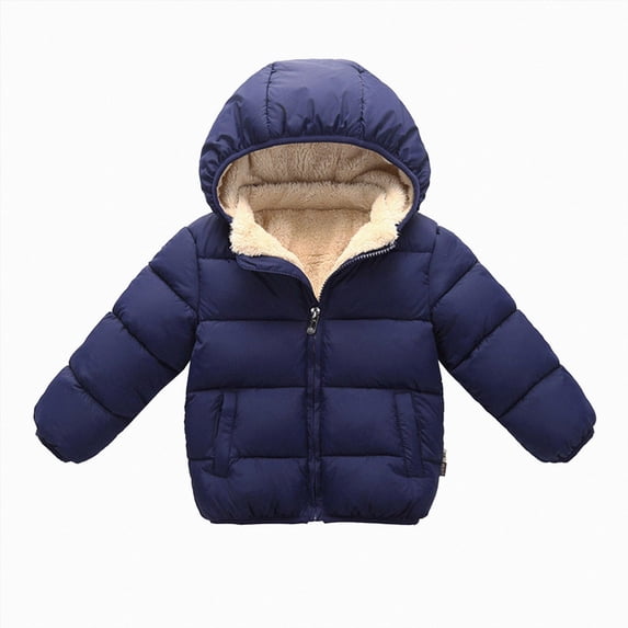 Xyant Baby Boys Thicken Winter Coat Toddler Girls Fleece Warm Hooded Jacket Kids Clothes (Navy,4-5 Years)