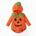 thumbnail image 1 of Xyant Baby Girl Boy Halloween Outfits Pumpkin Outfits Newborn Toddler Infant Hooded Romper Orange Onesie,Size 12-18 Months, 1 of 7