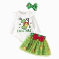 thumbnail image 1 of Xyant Baby Girl Christmas Outfit Ruffle Long Sleeve Romper Tutu Skirt Headband Set My First Christmas Baby Girl Outfits,Size 3-6 Months, 1 of 9