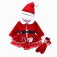 thumbnail image 1 of Xyant Baby Girl Christmas Outfits Velvet Long Sleeve Santa Romper Mesh Tutu Dress + Hat + Socks My First Christmas Baby Girl Outfit,Size 0-3 Months, 1 of 7