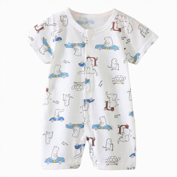 Xyant Baby Girl Romper 0 3 6 9 12 18 24 Months Baby Boy Summer Clothes Cotton Jumpsuits Short Sleeve Cute Graphic Thin Romper Lightweight Baby Infant Jumpsuis Ouftits (Mint Green,12-18 Months)