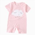 thumbnail image 1 of Xyant Baby Girl Rompers 0 3 6 9 12 18 24 Months Baby Boy Summer Clothes Cotton Short Sleeve Rompers Breathable One-Piece Jumpsuits with Animal Themes for Spring/Summer (Light Pink,18-24 Months), 1 of 4