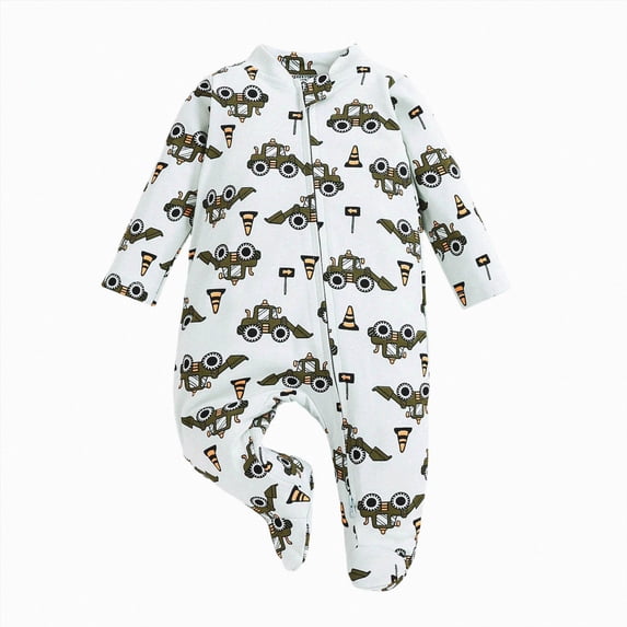 Xyant Baby Long Sleeve Pajamas One-piece Sleeper Romper Pjs Snug Fit for Infants 3 6 9 12 Months Fall Winter Ouftits (Grey,3-6 Months)