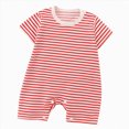 thumbnail image 1 of Xyant Baby Rompers Boy 0 3 6 9 12 18 24 Months Baby Girl Summer Clothes Cotton Jumpsuits Short Sleeve Cute Graphic Thin Romper Lightweight Crew Neck Baby Infant Jumpsuis Ouftits (Red,0-6 Months), 1 of 4