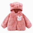 thumbnail image 1 of Xyant Baby Toddler Boys Girls Fleece Jacket with Hood Zip Up Cute Bear Coats for Infant Boys Girls Fuzzy Jacket with Ear (Pink,18-24 Months), 1 of 4
