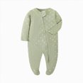 thumbnail image 1 of Xyant Baby Unisex Sleep and Play PJs Cotton One-Piece Zip Front Footed Loose Fit Footie Pajamas Baby Boy Girl Fall Winter Clothes (Green,6-12 Months), 1 of 4