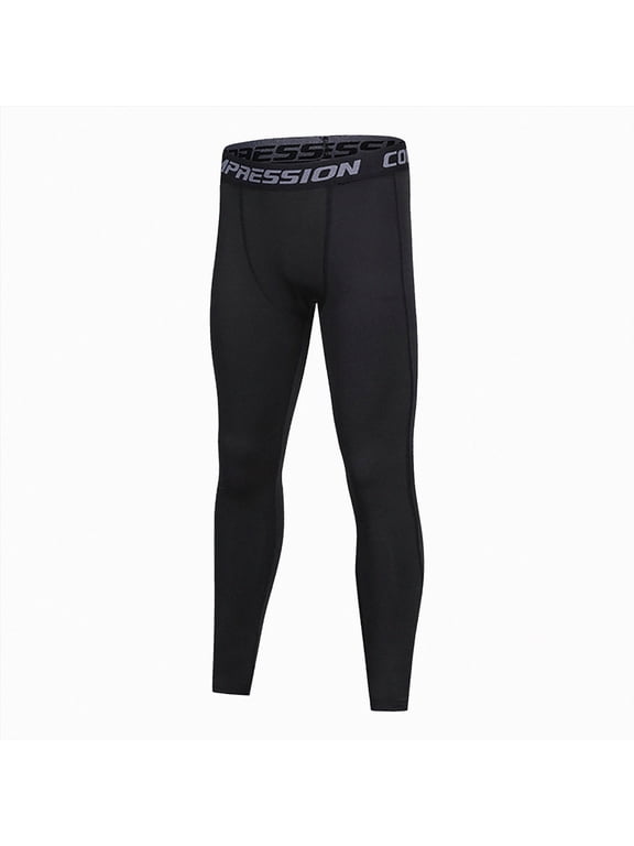 Boys Compression Pants, Youth Athletic Leggings for Basketball Football Running, Quick Dry Spandex Sports Tights,Size 6-7 Years